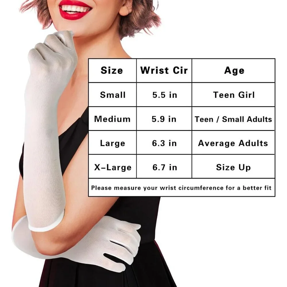 Women's White Tulle Mesh Elbow Length Gloves Wedding Party Dress Costume
